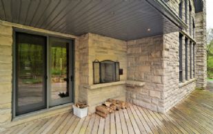 Patio In-wall Fireplace - Country homes for sale and luxury real estate including horse farms and property in the Caledon and King City areas near Toronto