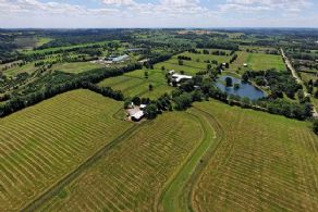 Aerial - Country homes for sale and luxury real estate including horse farms and property in the Caledon and King City areas near Toronto