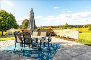 Back yard patio - Country homes for sale and luxury real estate including horse farms and property in the Caledon and King City areas near Toronto
